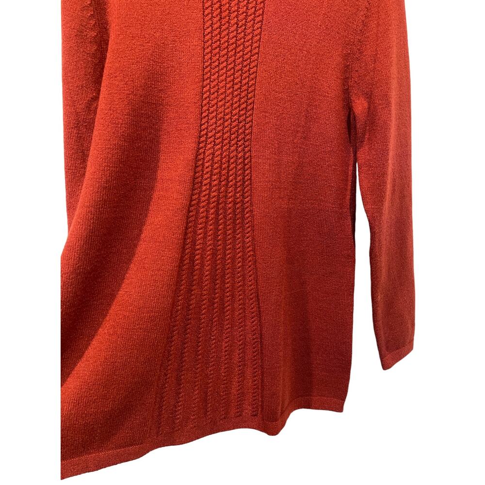 Soft Surroundings Priscilla Tunic Sweater Medium Round Neck Tight Knit Brick Red - Picture 6 of 13